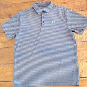Grey striped UnderArmour polo